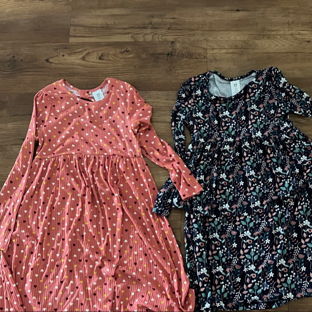 Pink and Navy Floral Dresses